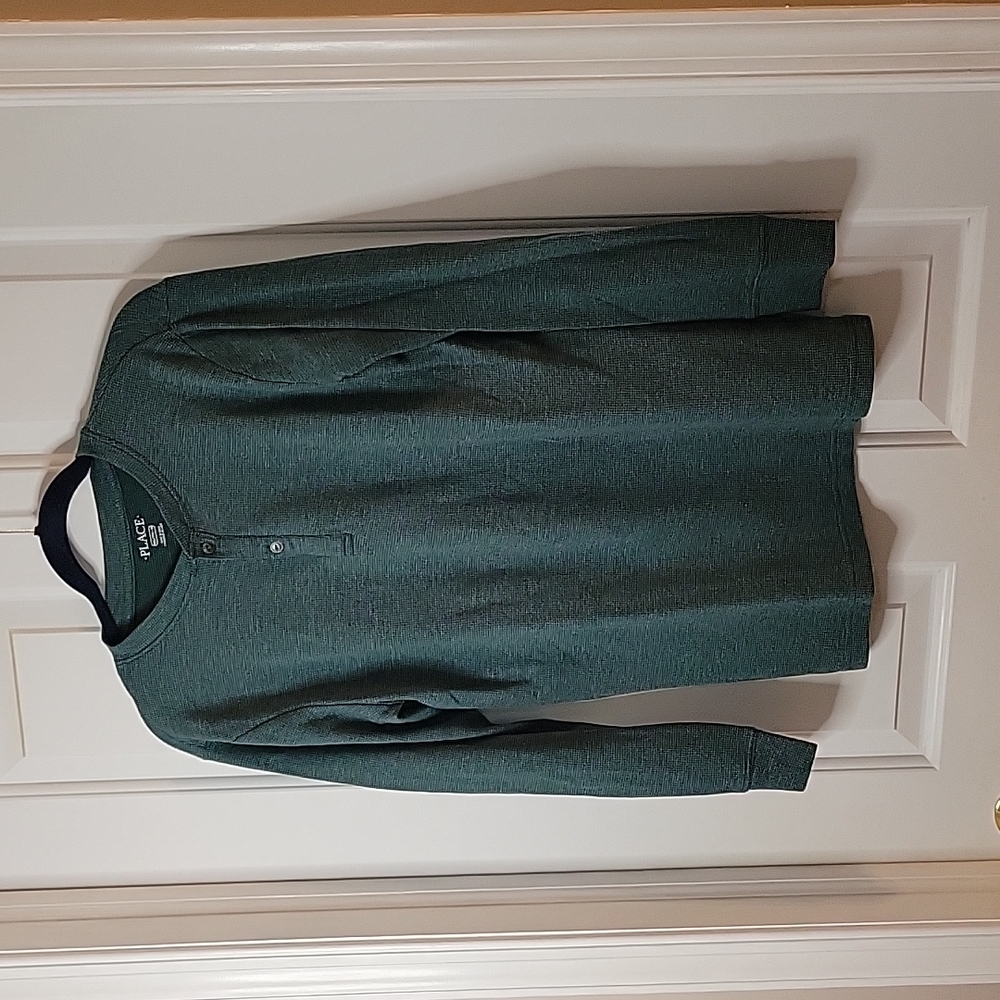 Childrens Place green henley thermal long sleeve xxl/16